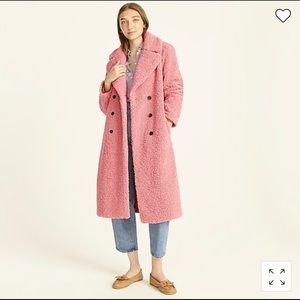 J.Crew Teddy Coat NWT Size Medium Pink Rose